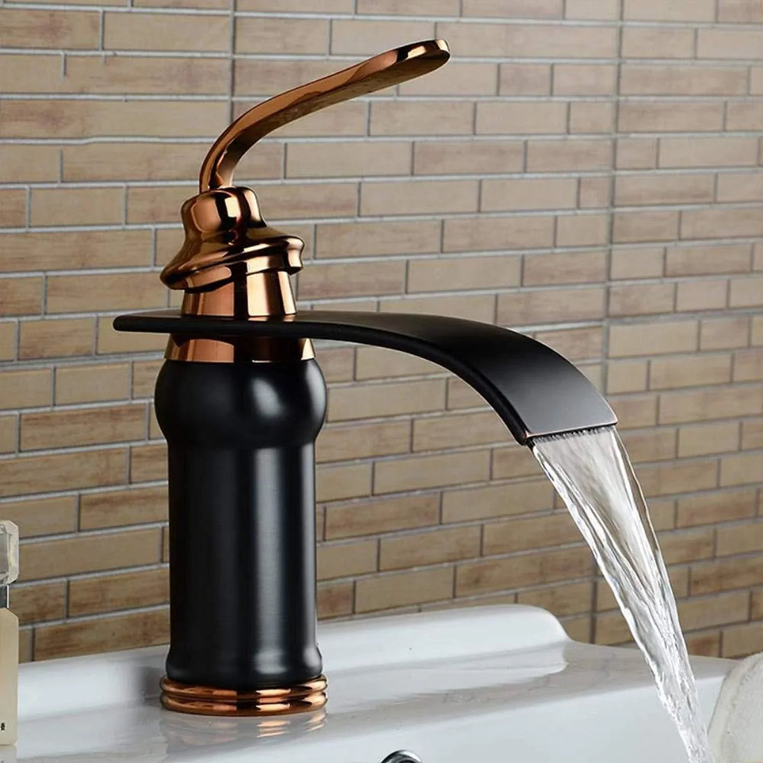 Experience Timeless Elegance with Ames - Vintage Brass Waterfall Faucet Fleurlovin