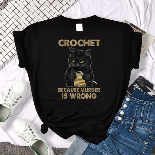 0 Funny Crochet Cat T-Shirt sold by Fleurlovin, Free Shipping Worldwide