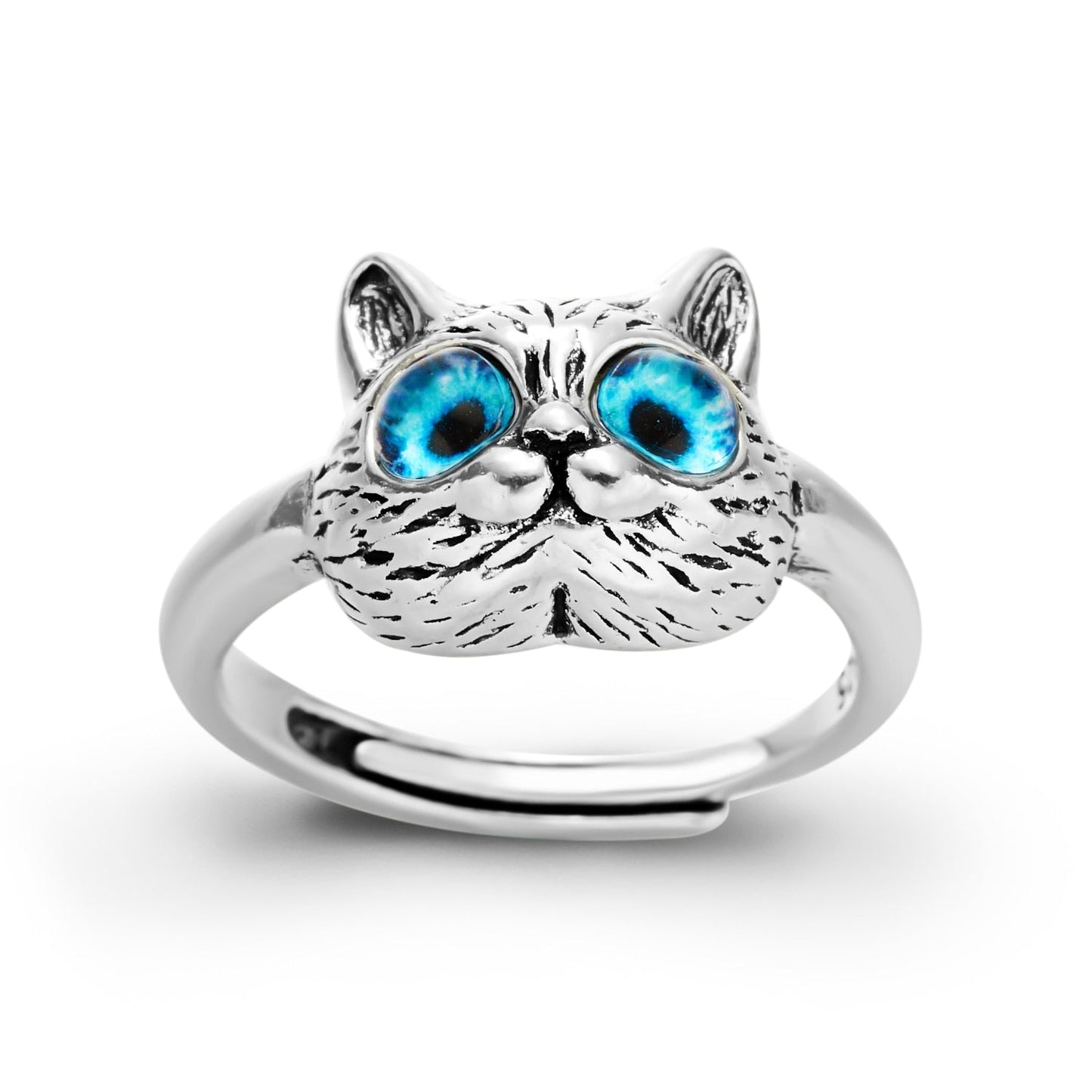 0 Silver Blue Eyes Cat Ring sold by Fleurlovin, Free Shipping Worldwide
