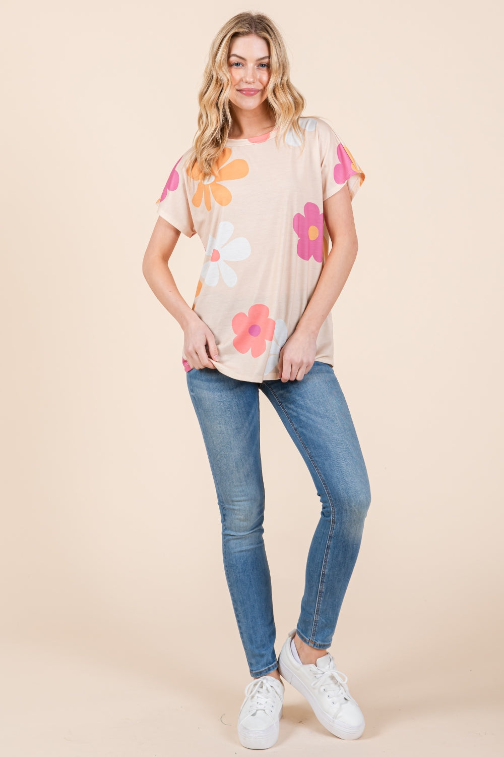 BOMBOM Camiseta Manga Corta Floral