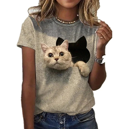  3D Cat Head Shape T-Shirt sold by Fleurlovin, Free Shipping Worldwide