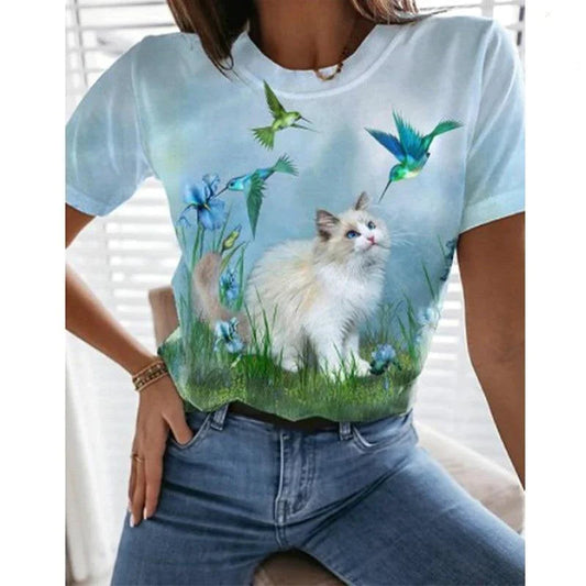  3D Cat View T-Shirt sold by Fleurlovin, Free Shipping Worldwide
