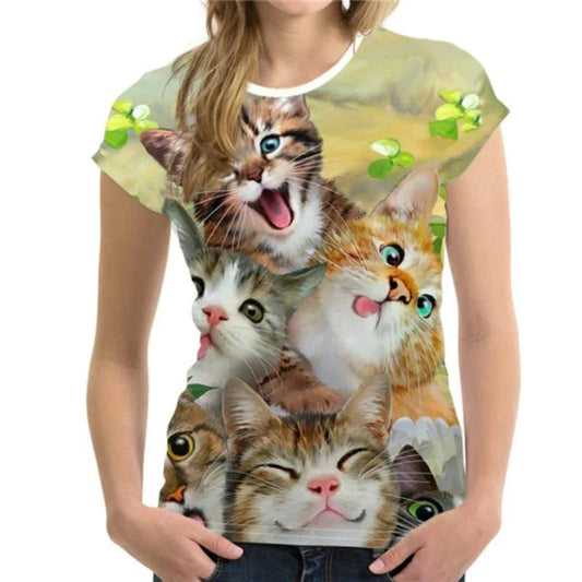  3D Cute Cat T-Shirt sold by Fleurlovin, Free Shipping Worldwide