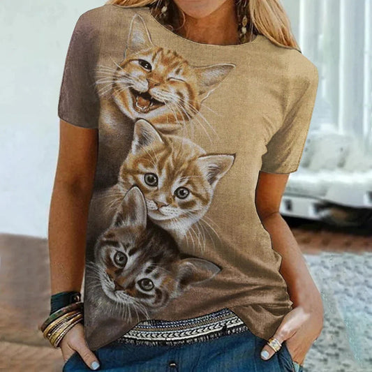  3D Cute Kitten Friends T-Shirt sold by Fleurlovin, Free Shipping Worldwide