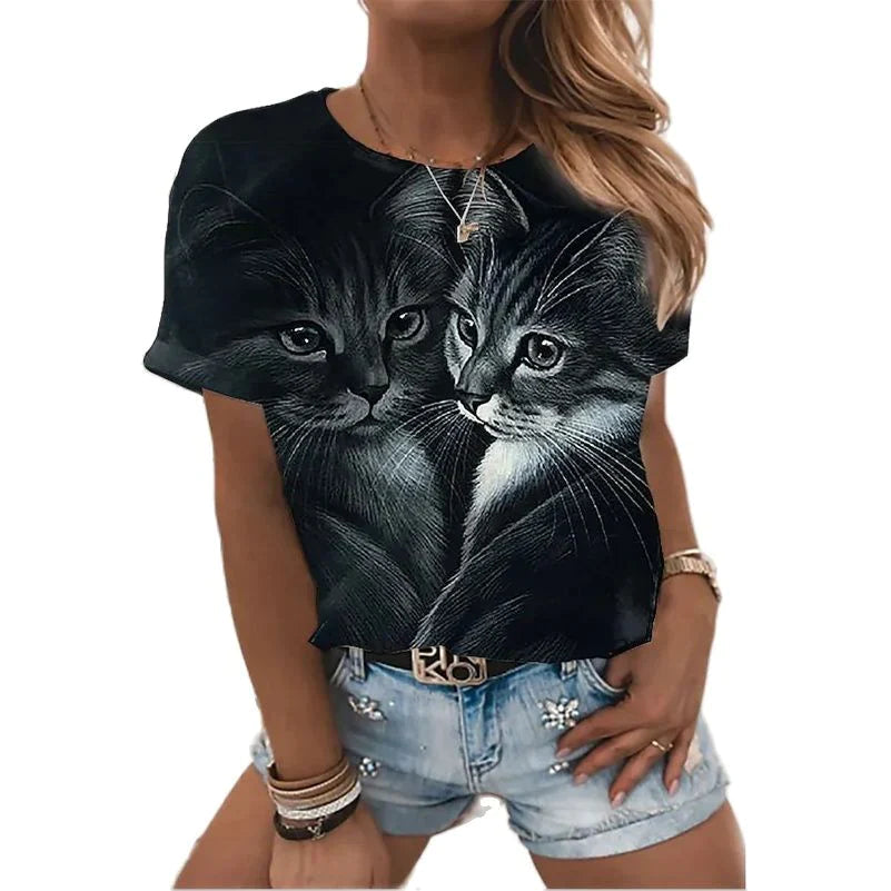  3D Reflective Cat T-Shirt sold by Fleurlovin, Free Shipping Worldwide