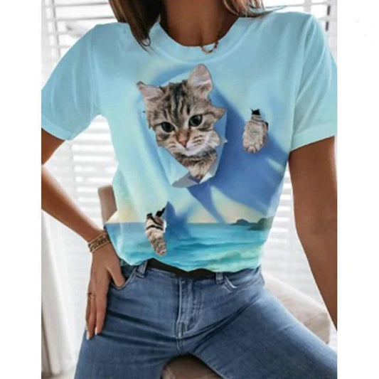  3D Sea Cat T-Shirt sold by Fleurlovin, Free Shipping Worldwide
