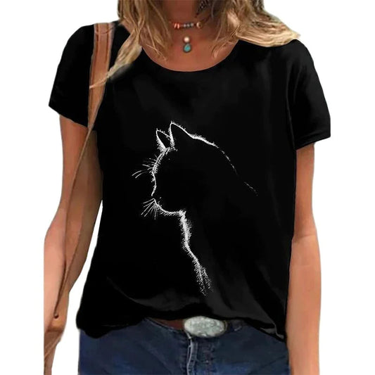  3D Shadow Cat T-Shirt sold by Fleurlovin, Free Shipping Worldwide
