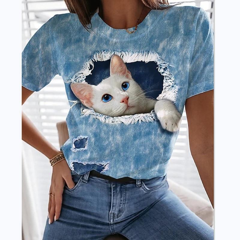  3D Stylish Cat T-Shirt sold by Fleurlovin, Free Shipping Worldwide