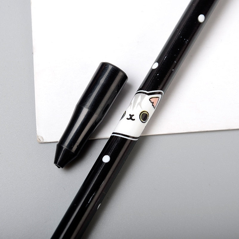  4Pcs Cute Black White Cat Pattern Black Ink Gel Pen sold by Fleurlovin, Free Shipping Worldwide
