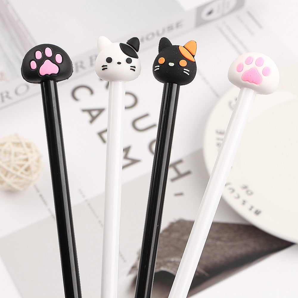  4pcs Cartoon Cat Shape Black Gel Ink Pen sold by Fleurlovin, Free Shipping Worldwide