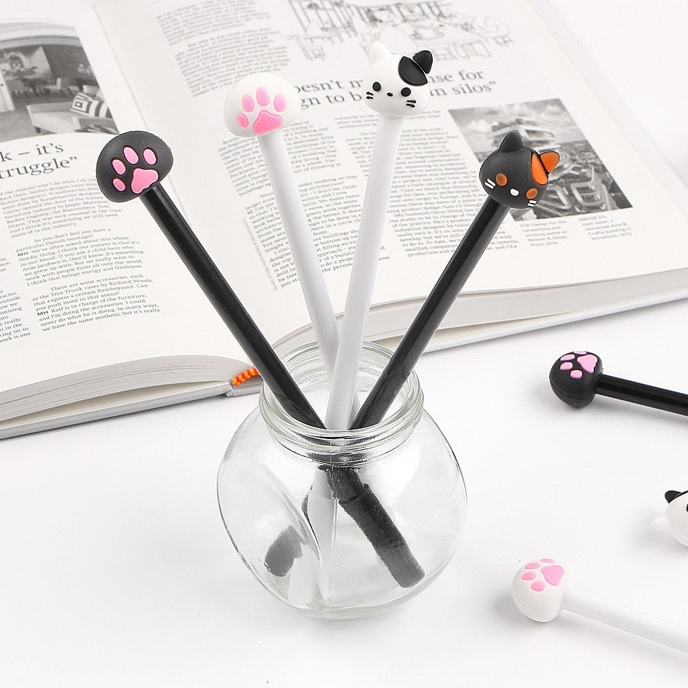  4pcs Cartoon Cat Shape Black Gel Ink Pen sold by Fleurlovin, Free Shipping Worldwide