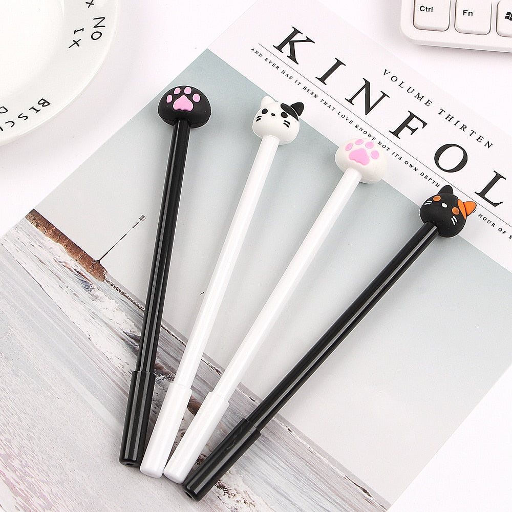  4pcs Cartoon Cat Shape Black Gel Ink Pen sold by Fleurlovin, Free Shipping Worldwide