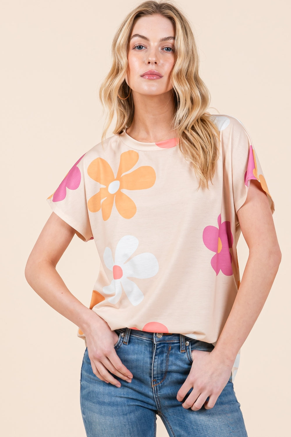 BOMBOM Camiseta Manga Corta Floral