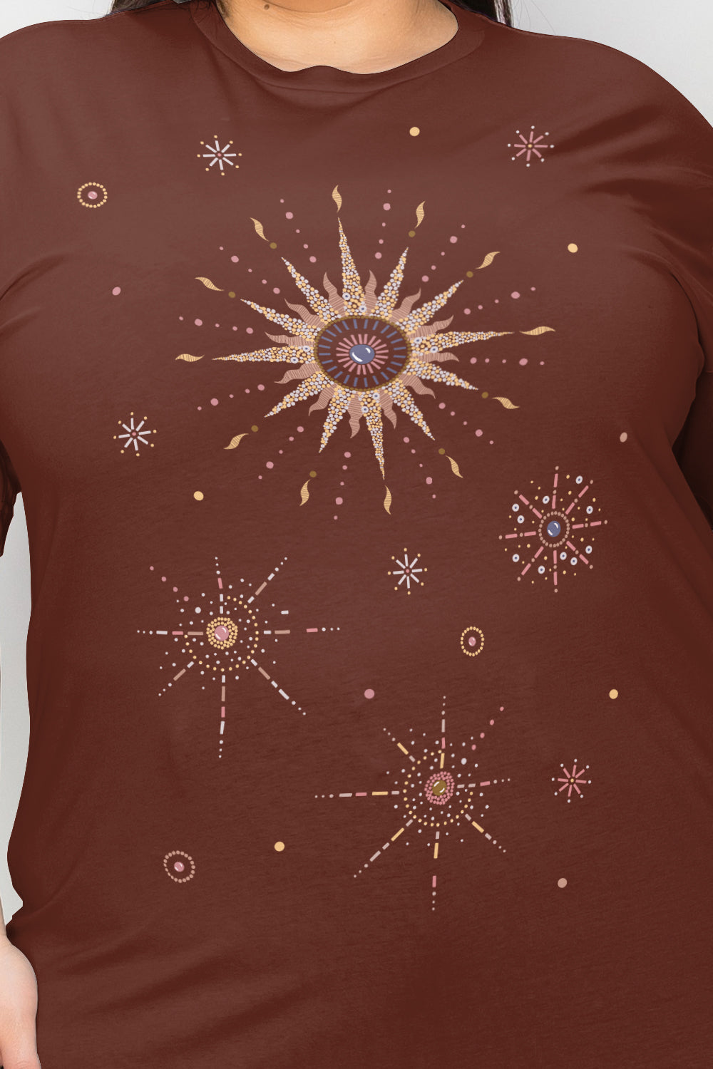 Camiseta con gráfico de constelación de galaxia espacial de tamaño completo de Simply Love