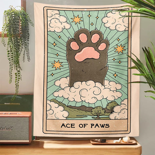  Ace Of Cat Paws Tapestry Wall Hanging sold by Fleurlovin, Free Shipping Worldwide
