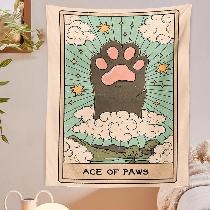  Ace Of Cat Paws Tapestry Wall Hanging sold by Fleurlovin, Free Shipping Worldwide