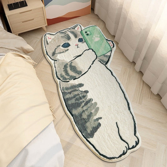  All Day Phone Cat Rug sold by Fleurlovin, Free Shipping Worldwide