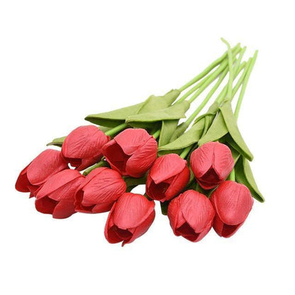 Artificial Flora 10-Piece Faux Tulips Artificial Flowers sold by Fleurlovin, Free Shipping Worldwide