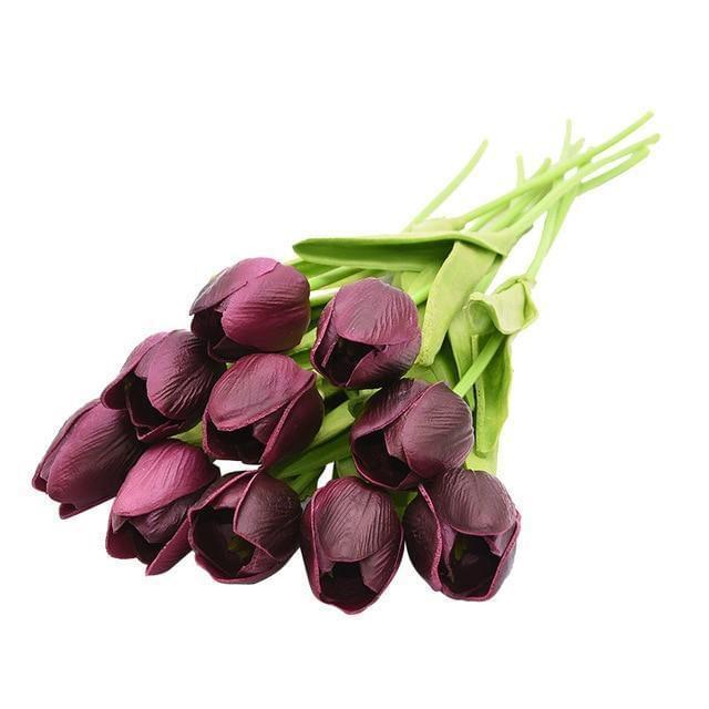 Artificial Flora 10-Piece Faux Tulips Artificial Flowers sold by Fleurlovin, Free Shipping Worldwide