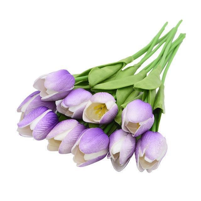 Artificial Flora 10-Piece Faux Tulips Artificial Flowers sold by Fleurlovin, Free Shipping Worldwide