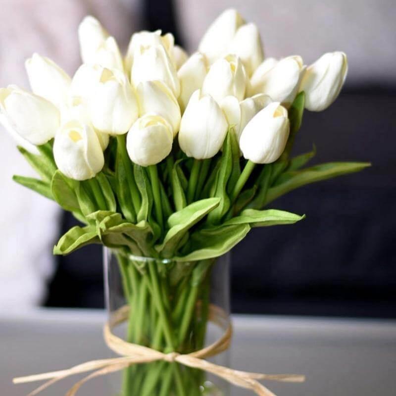 Artificial Flora 10-Piece Faux Tulips Artificial Flowers sold by Fleurlovin, Free Shipping Worldwide