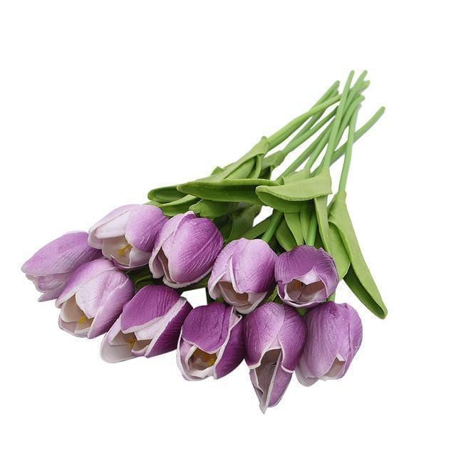 Artificial Flora 10-Piece Faux Tulips Artificial Flowers sold by Fleurlovin, Free Shipping Worldwide