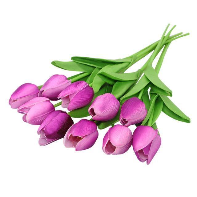 Artificial Flora 10-Piece Faux Tulips Artificial Flowers sold by Fleurlovin, Free Shipping Worldwide