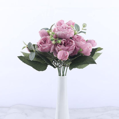 Artificial Flora 9-Piece Silk Faux Peonies Artificial Flowers sold by Fleurlovin, Free Shipping Worldwide