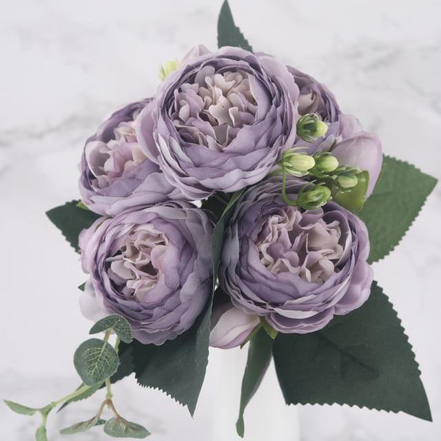 Artificial Flora 9-Piece Silk Faux Peonies Artificial Flowers sold by Fleurlovin, Free Shipping Worldwide