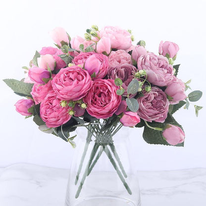 Artificial Flora 9-Piece Silk Faux Peonies Artificial Flowers sold by Fleurlovin, Free Shipping Worldwide