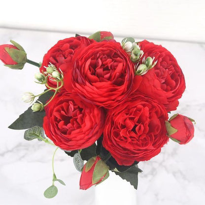 Artificial Flora 9-Piece Silk Faux Peonies Artificial Flowers sold by Fleurlovin, Free Shipping Worldwide