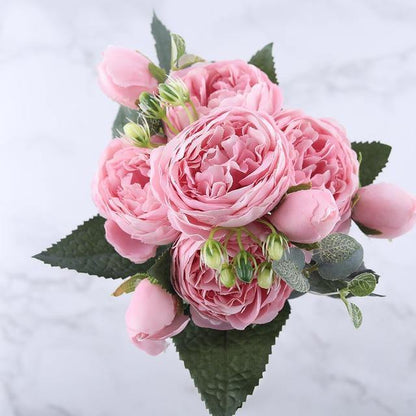 Artificial Flora 9-Piece Silk Faux Peonies Artificial Flowers sold by Fleurlovin, Free Shipping Worldwide