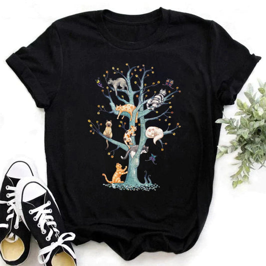  Autumn Season Cats Hangout T-Shirt sold by Fleurlovin, Free Shipping Worldwide