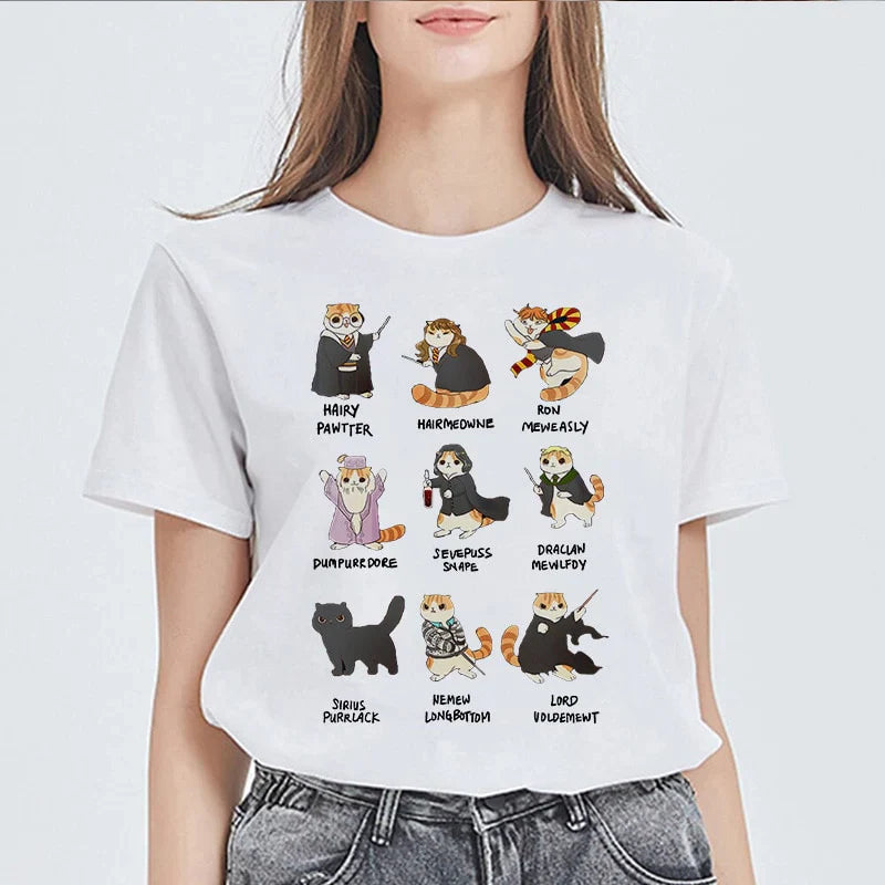  Back To School Potter Cats T-Shirt sold by Fleurlovin, Free Shipping Worldwide