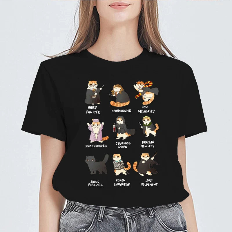  Back To School Potter Cats T-Shirt sold by Fleurlovin, Free Shipping Worldwide