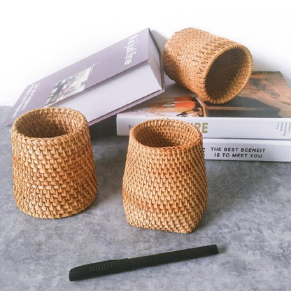 Baskets Hand-Woven Wicker Storage Container Basket sold by Fleurlovin, Free Shipping Worldwide