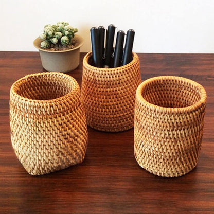 Baskets Hand-Woven Wicker Storage Container Basket sold by Fleurlovin, Free Shipping Worldwide