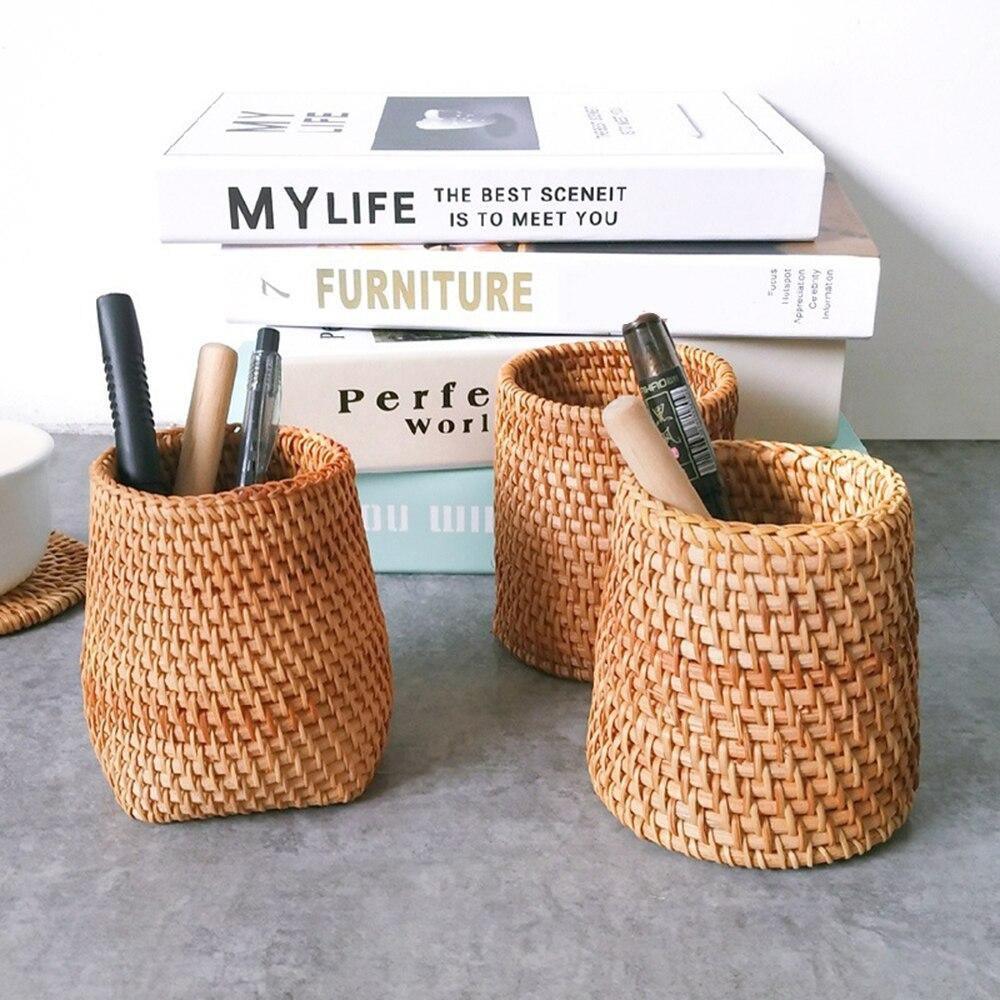 Baskets Hand-Woven Wicker Storage Container Basket sold by Fleurlovin, Free Shipping Worldwide