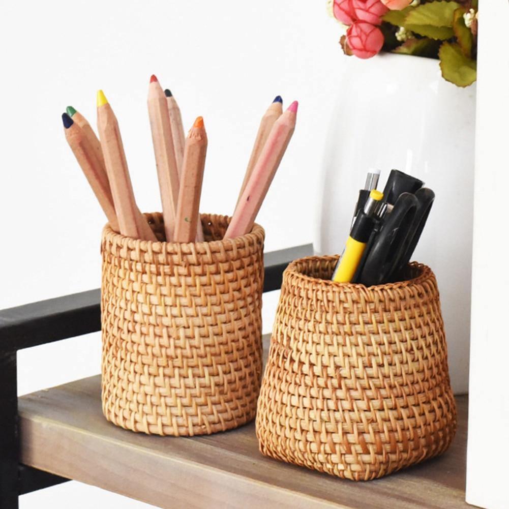 Baskets Hand-Woven Wicker Storage Container Basket sold by Fleurlovin, Free Shipping Worldwide