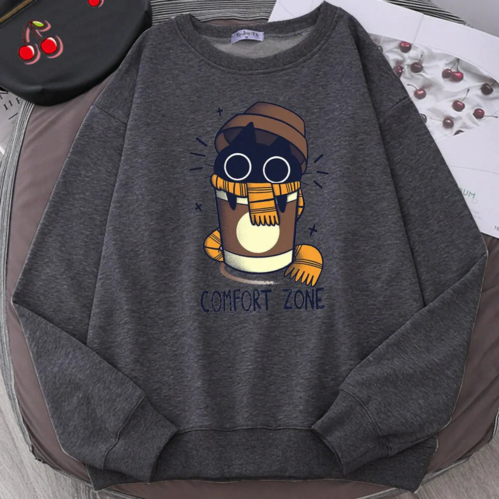  Black Cat Comfort Zone Sweatshirt sold by Fleurlovin, Free Shipping Worldwide