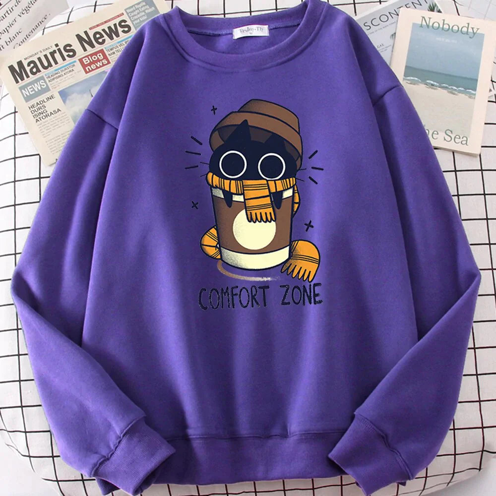  Black Cat Comfort Zone Sweatshirt sold by Fleurlovin, Free Shipping Worldwide