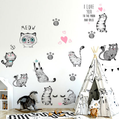  Black Hand-Painted Cute Cat Wall Stickers sold by Fleurlovin, Free Shipping Worldwide