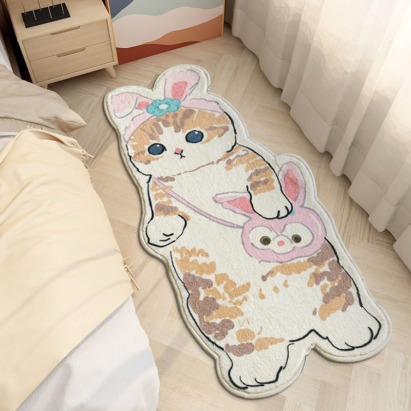  Bunny Costume Shopping Cat Rug sold by Fleurlovin, Free Shipping Worldwide
