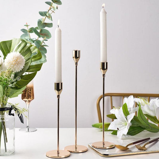 Candle Holders 3-Piece Gold Taper Candle Stick Holder Set sold by Fleurlovin, Free Shipping Worldwide