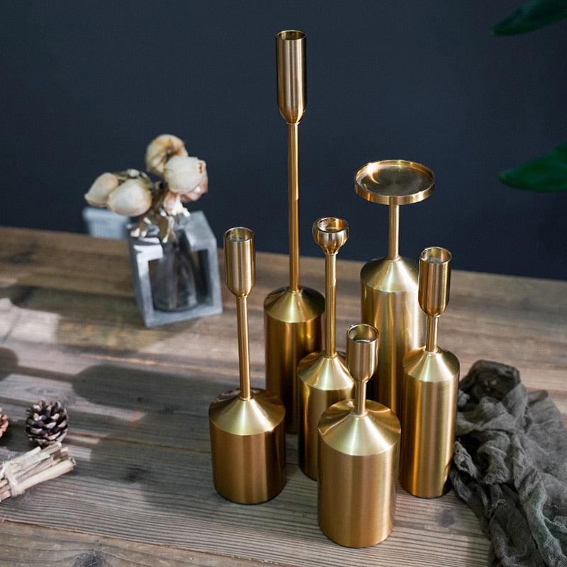 Candle Holders Gold Pillar Candle Holders sold by Fleurlovin, Free Shipping Worldwide