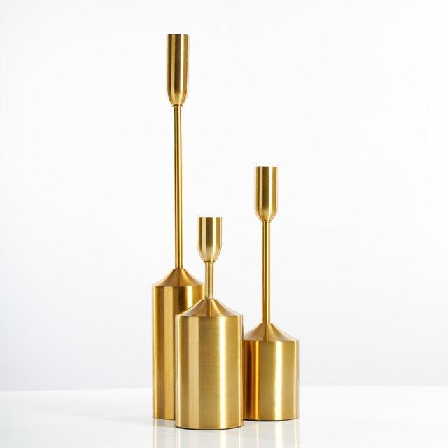 Candle Holders Gold Pillar Candle Holders sold by Fleurlovin, Free Shipping Worldwide