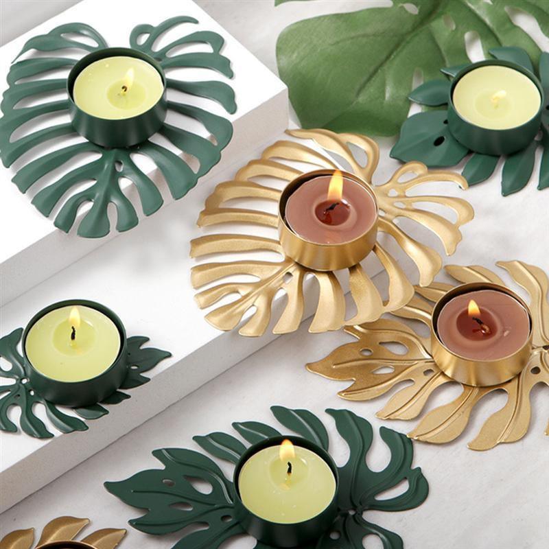 Candle Holders Wrought Iron Monstera Leaf Tealight Candle Holders sold by Fleurlovin, Free Shipping Worldwide