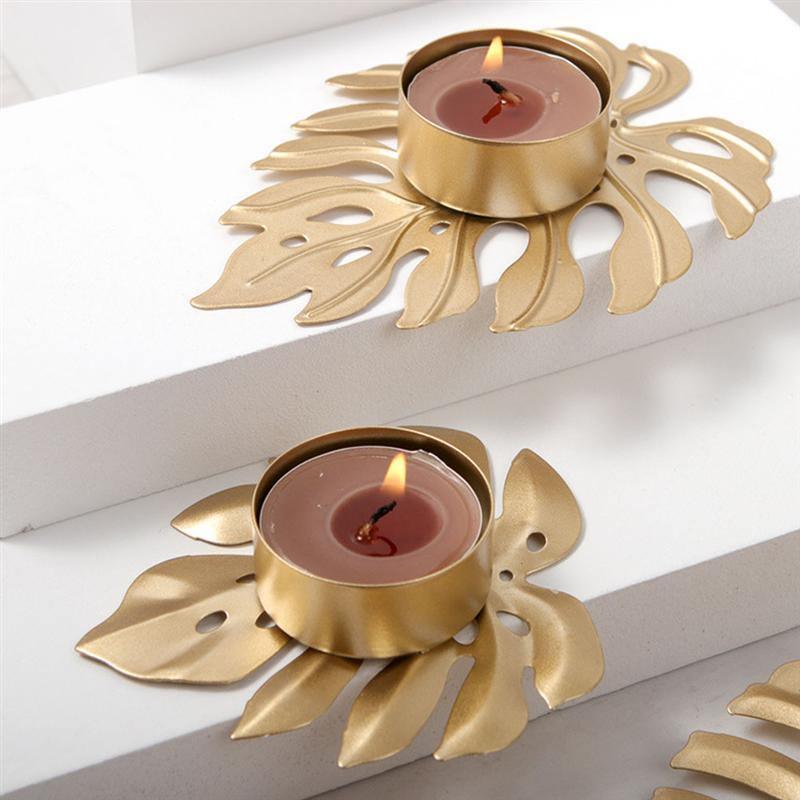 Candle Holders Wrought Iron Monstera Leaf Tealight Candle Holders sold by Fleurlovin, Free Shipping Worldwide