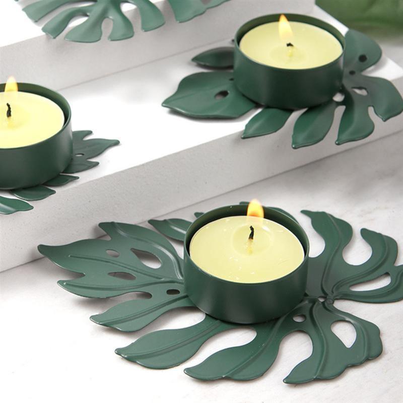 Candle Holders Wrought Iron Monstera Leaf Tealight Candle Holders sold by Fleurlovin, Free Shipping Worldwide