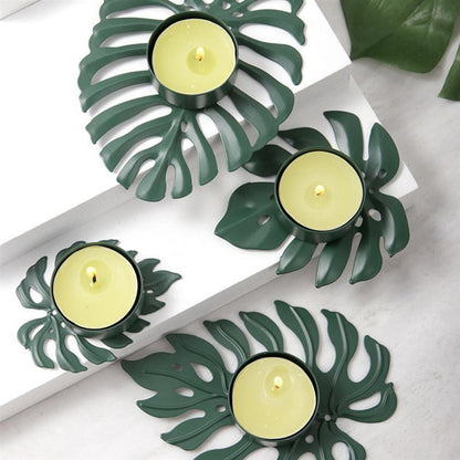 Candle Holders Wrought Iron Monstera Leaf Tealight Candle Holders sold by Fleurlovin, Free Shipping Worldwide